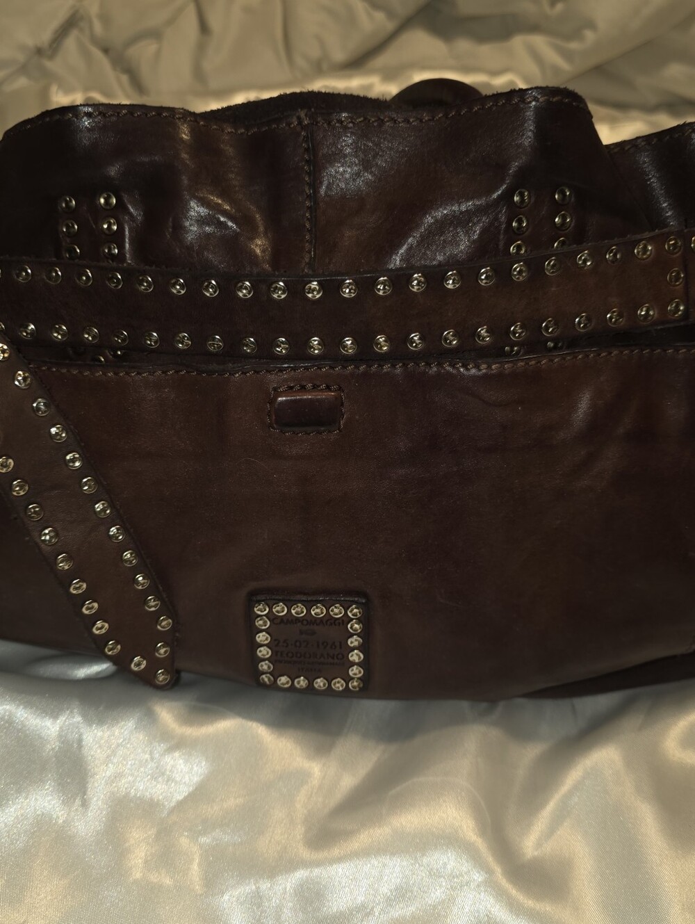Campomaggi Leather Studded Hand Bag